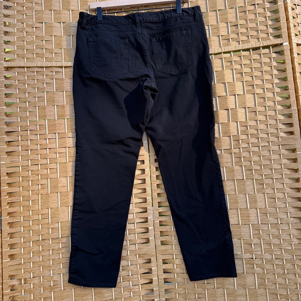 Banana Republic Black Straight Leg Pants Women’s Size 14 Viscose & Cotton Blend - Picture 8 of 14